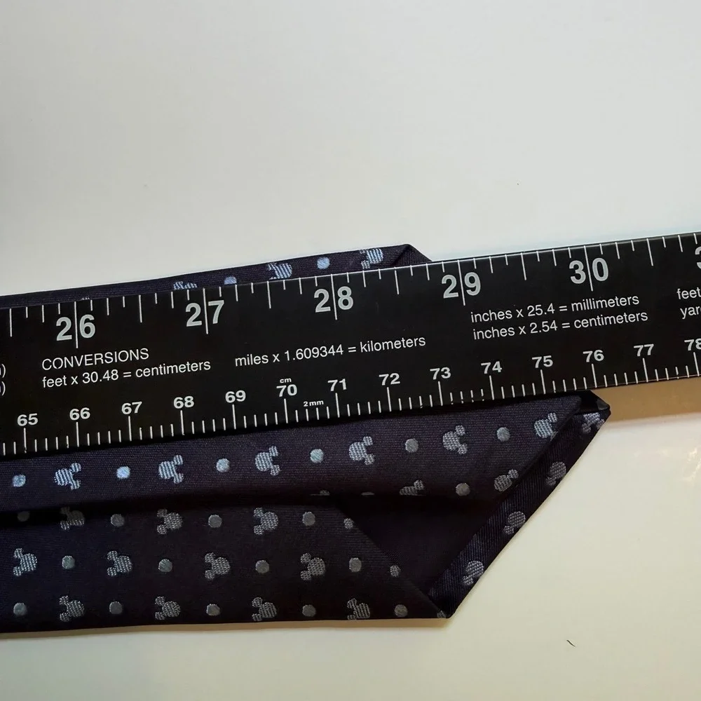 Disney‎ Mickey Mouse Necktie OS Navy Blue Silk Polka Dot Character FAC-047716